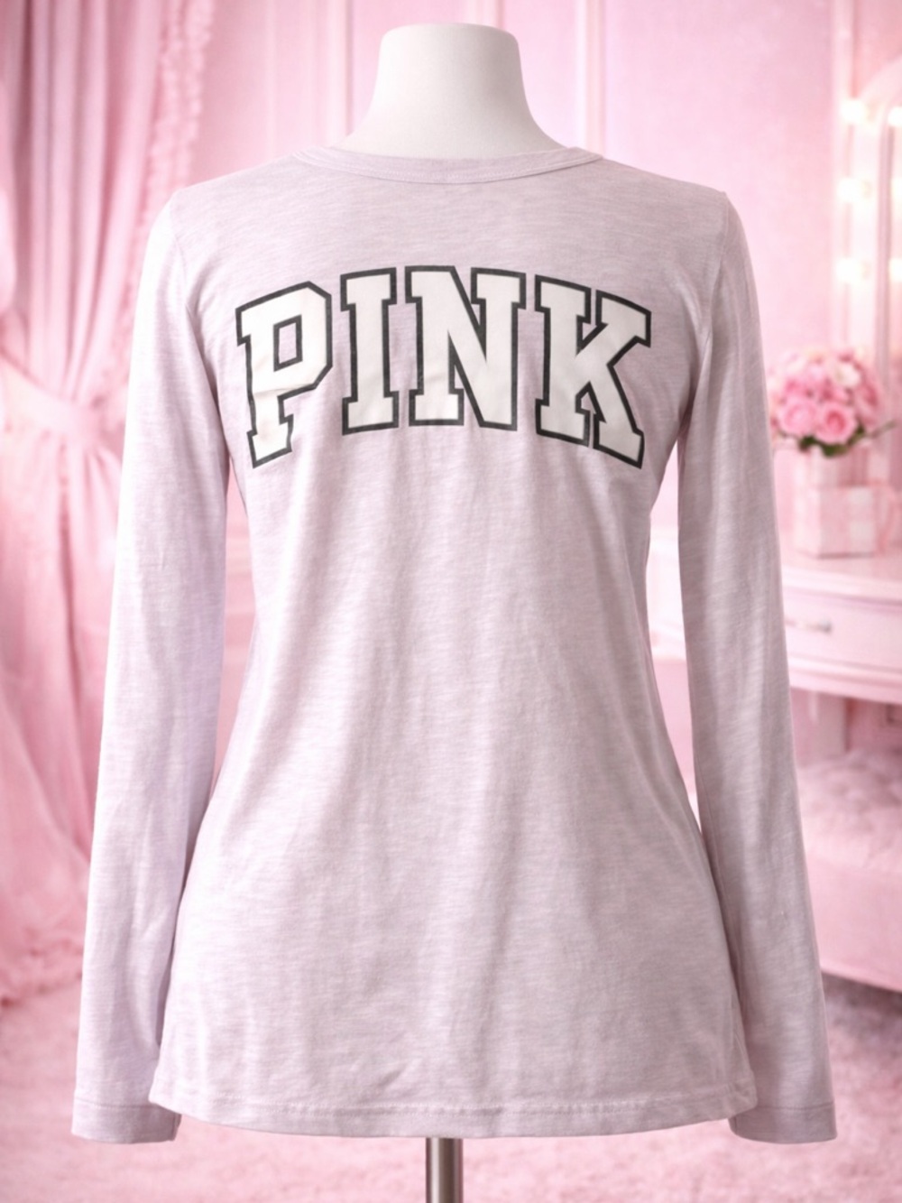 Victoria’s Secret PINK Long Sleeve Top – Size Large (Oversized Fit) 💗✨